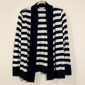 Banana Republic Women’s Cardigan Medium Blue & White Stripe Y2K 90s Contemporary